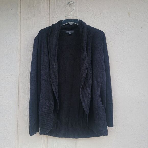 Barefoot Dreams Sweaters - Barefoot Dreams Cozychic Lite Black Circle Cardigan Open Front Womens XS/S Soft